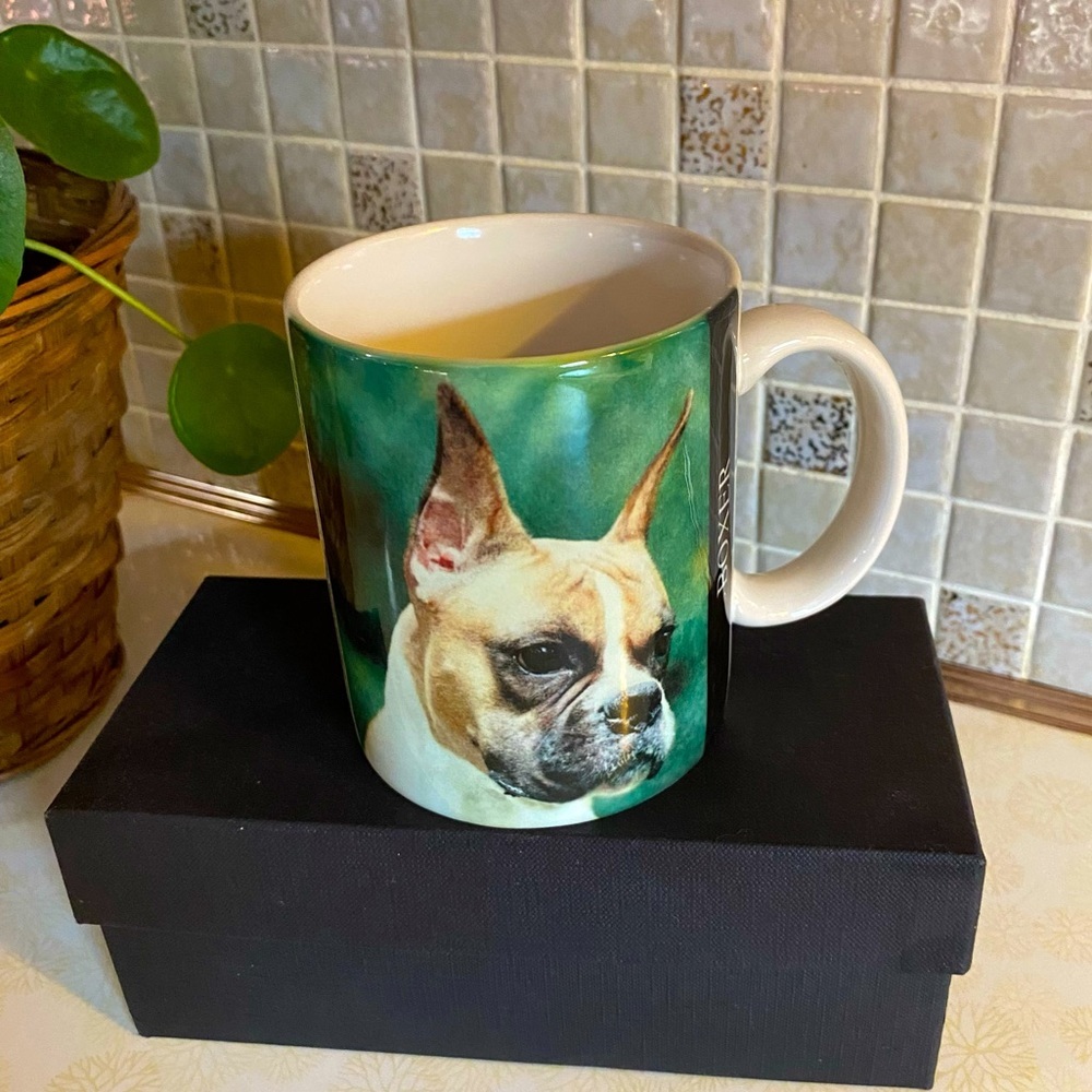 Vintage Boxer dog 1994 coffee mug cup